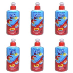 Lorys Kids Red Shake Creme para Pentear Infantil 300g - Kit com 06