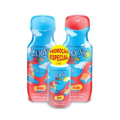 Lorys Kids Red Shake Shampoo + Condicionador + Creme P/ Pentear