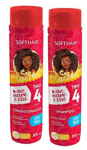Low Poo Shampoo + Cond Soft Hair Cachos Tipo 4 300ml