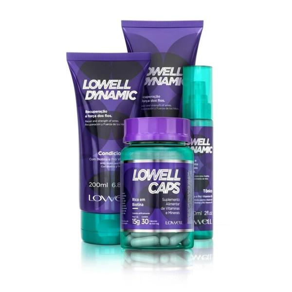 Lowell Caps e Shampoo e Condicionador e Tônico Lowel Dynamic