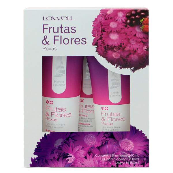 Lowell Frutas Flores Roxas Kit - Shampoo + Condicionador + Leave-In