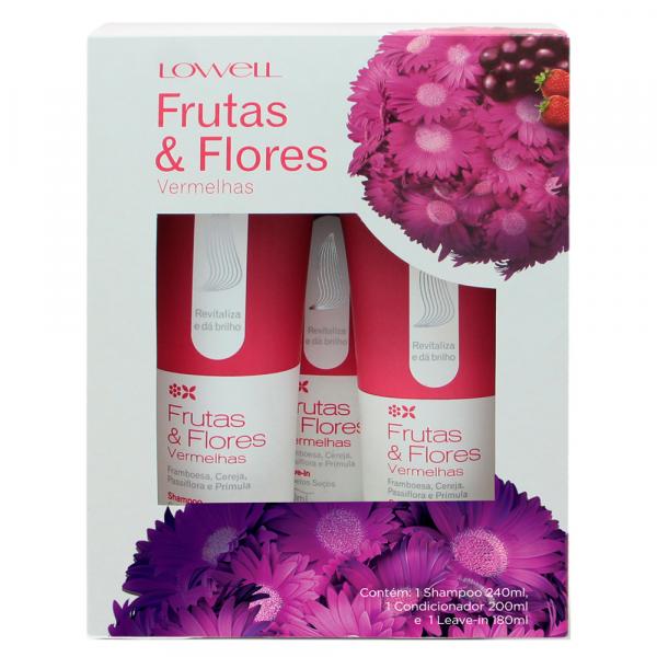 Lowell Frutas Flores Vermelhas Kit Shampoo + Condicionador + Leave-In