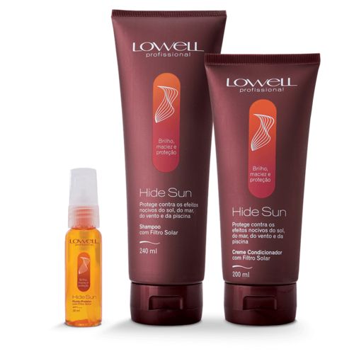 Lowell Kit Hide Sun Shampoo 240 Ml + Cond 200 + Fluído Protetor 30ml