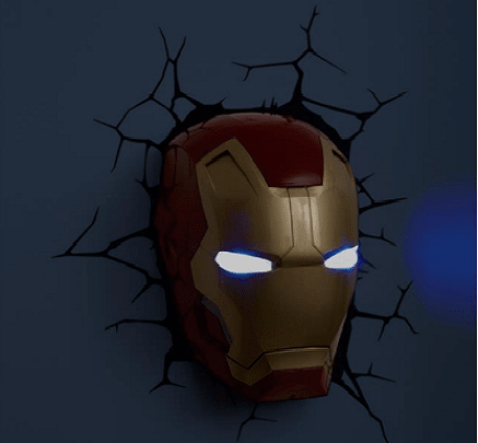 Luminária 3D Light Fx Mascara do Homem de Ferro