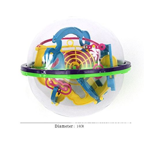 Lumiparty Intelecto Labirinto 3D bola melhor presente Reproduzir Independente para crianças de 7-15 anos Diâmetro 4.4` contendo 100 Barreiras Desafiando (cores podem variar)