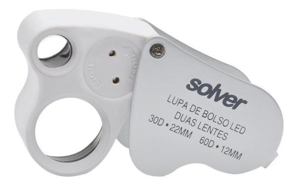 Lupa de Bolso Dupla 22mm e 12mm com Led Solver Sld-132