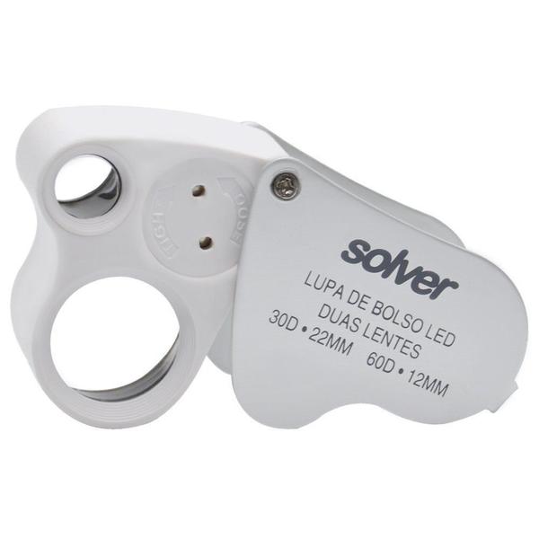 Lupa de Bolso Dupla 22mm e 12mm com LED Solver SLD-132