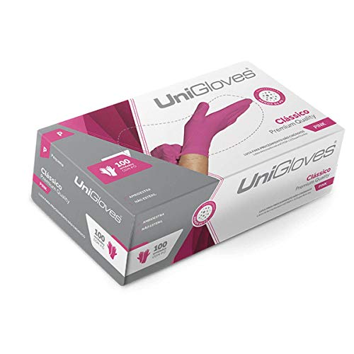 Luva Unigloves Látex com Pó Clássico Premium Quality Pink