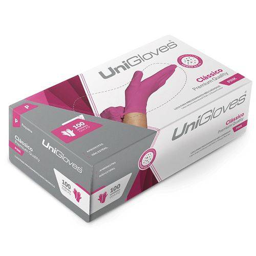 Luva Unigloves Latex Rosa G