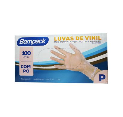 Luva Vinil com Pó P Bompack 100u - Embrast