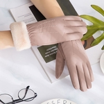 Luvas Lady Touchscreen Espessamento E Fluffy Fingered Luvas Mãos Keeper Quente Em Tempo Frio