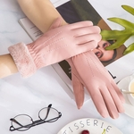 Luvas Lady Touchscreen espessamento e Fluffy Fingered luvas mãos Keeper quente em tempo frio