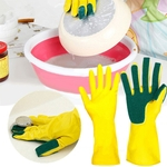 FLY Luvas Scrub impermeáveis ¿¿de lavar roupa limpeza Silicone esponja de borracha macia Scouring Kitchen