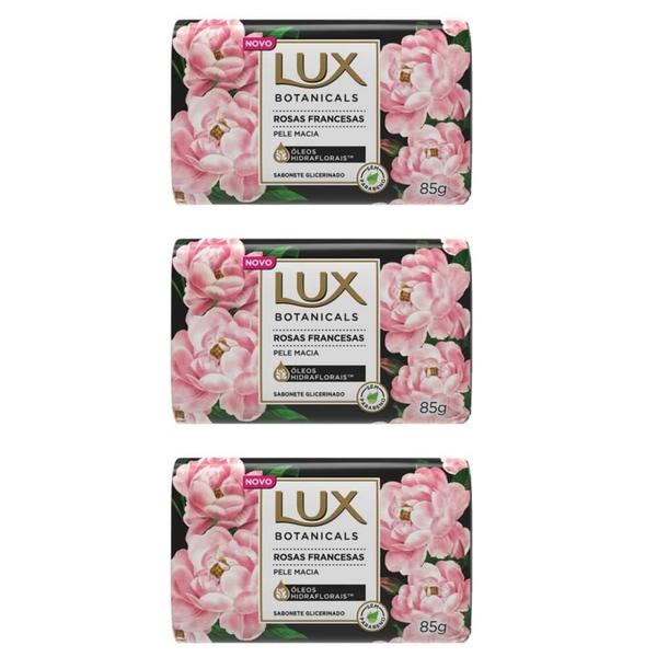 Lux Botanicals Rosas Francesas Sabonete Glicerina 85g (Kit C/03)