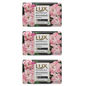 Lux Botanicals Rosas Francesas Sabonete Glicerina 85g - Kit com 03