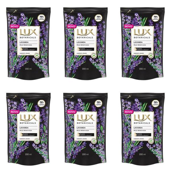 Lux Lavanda Sabonete Líquido Suave Refil 200ml (Kit C/06)