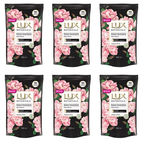 Lux Rosas Francesas Sabonete Líquido Refil 200ml (Kit C/06)