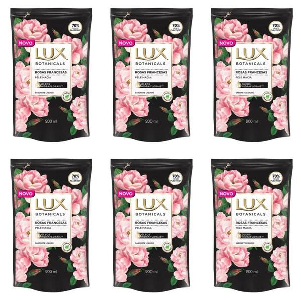 Lux Rosas Francesas Sabonete Líquido Refil 200ml (Kit C/06)