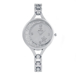 Luxury Ladies Metal Quartz Round Dial With Diamond Women Bracelet Watch