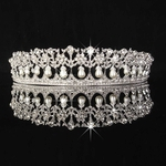 Luxo Handmade barroco Rhinestone Crown nupcial Tiaras de cristal do ouro Diadem Tiaras para acessórios do cabelo da noiva do casamento Headbands