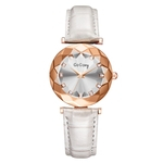 Luxury Rhombus Convex Glass Watches Fashion Diamond Ladies Leather Belt Watch