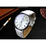 Luxury Waterproof Faux Leather Men Blue Ray Glass Quartz Analog Watches WH