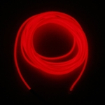 Luzes De Néon Luminescentes Brilham Tira De Fio De Fio EL 3 Metros Vermelho