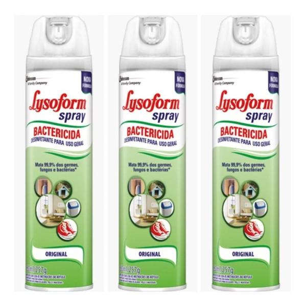 Lysoform Spray Original Kit com 3 Unidades de 360ml*
