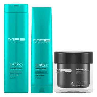 MAB Hidro Control Reconstrução Kit - Shampoo + Condicionador + Máscara Capilar Kit