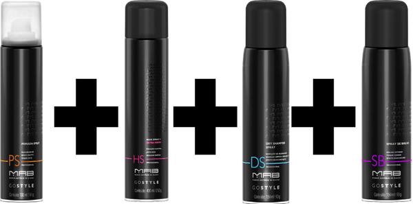 MAB - KIT Dry Shampoo + Pomada Spray + Shine + Hair Spray