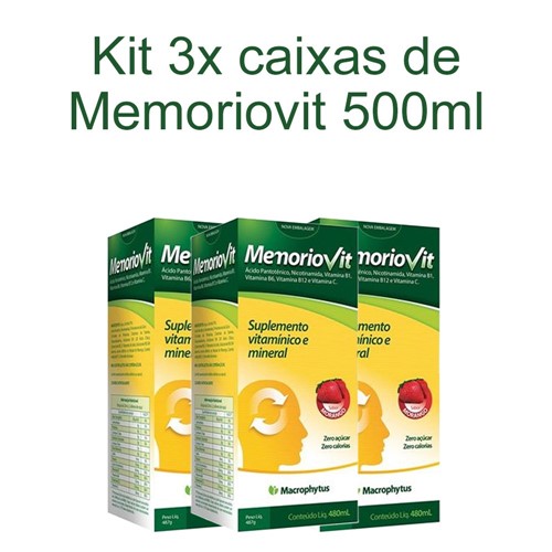 Mac-Cp Memoriovit 500Ml - Kit com 3 - Dist Viva Melhor