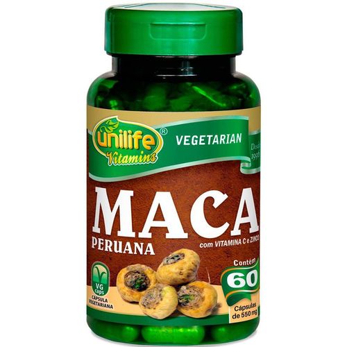 Maca Peruana com Vitamina C e Zinco 60 Cápsulas - Unilife