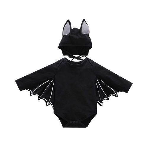 Macacãozinho Cosplay 2PCS / Set Unisex bebê Halloween Bat projeto Longo-luva + Hat