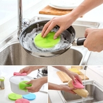 Macio Dish Silicone lavagem esponja scrubber brush Kitchen Double Side limpeza antibacteriano Ferramenta cor aleatória