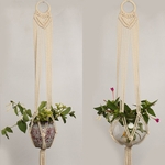 Macrame Planta Hanger Interior Exterior Mão Knit Hanging Suspender Planter Basket líquido de algodão Rope