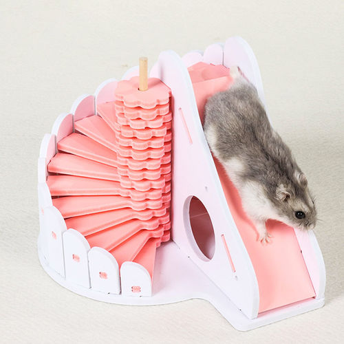 Madeira Pet Hamster colorido Deslize Rodada Balcony House Bed gaiola Nest Toy Pet