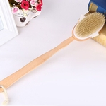 Madeira removível cabo longo escova de banho Massagem esfoliantes escovas de limpeza Gostar