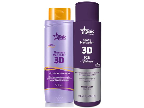 Magic Color - Kit 3D Shampoo + Matizador Ice Blond Efeito Cinza 500ml