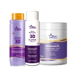 Magic Color - Kit 3D Shampoo + Matizador Platinum Branco Efeito Platinado + Noblesse K 800g