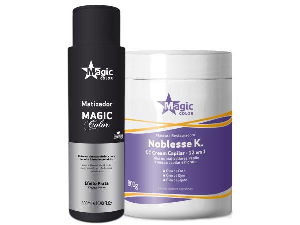 Magic Color - Kit Máscara Restauradora Noblesse K. 800g + Matizador Tradicional Efeito Prata 500ml