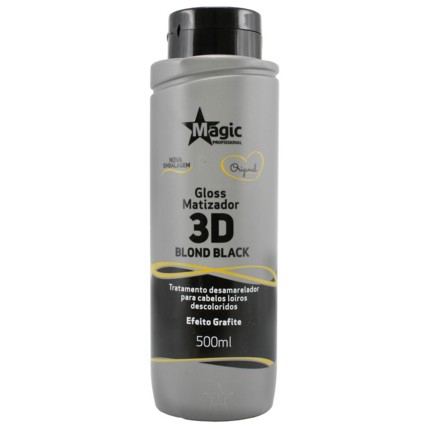 Magic Color Máscara Gloss Matizador 3D Blond Black 500ml - R - Loja