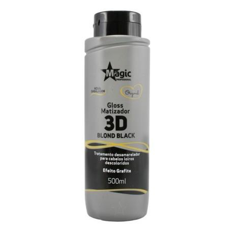 Magic Color Máscara Gloss Matizador 3D Blond Black 500ml - R - Loja