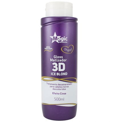 Magic Color Máscara Gloss Matizador 3D Ice Blond Efeito Cinza 500ml - R - Loja