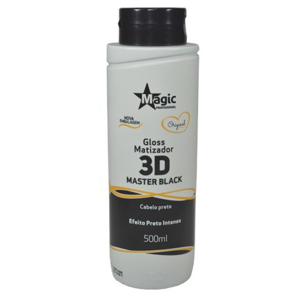 Magic Color Máscara Gloss Matizador 3D Master Black Efeito Preto Intenso 500ml - R - Loja
