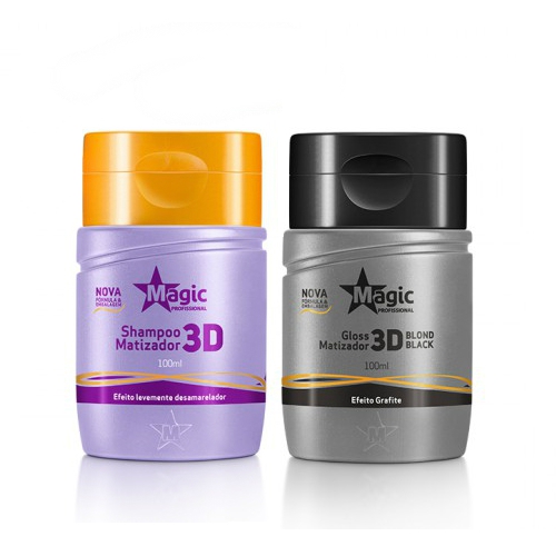 Magic Color - Mini Kit 3d Shampoo + Matizador Blond Black Efeito Grafite 100ml