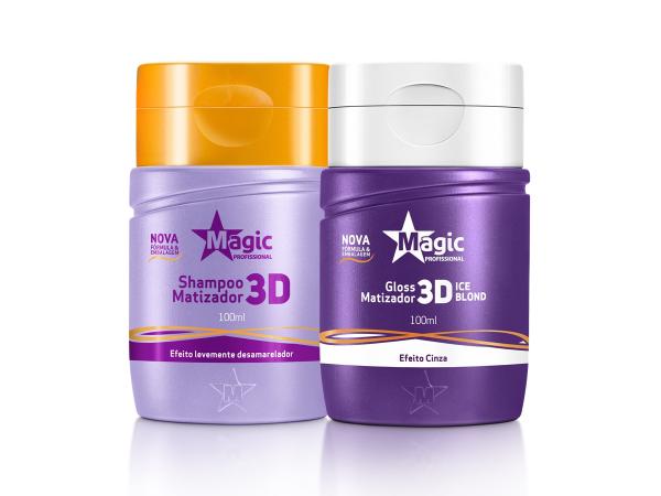 Magic Color - Mini Kit 3D Shampoo + Matizador Ice Blond Efeito Cinza 100ml