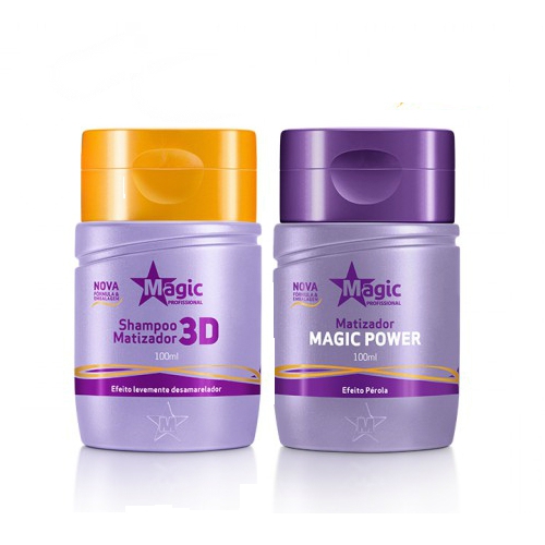 Magic Color - Mini Kit Shampoo 3D + Matizador Magic Power Efeito Pérola 100ml