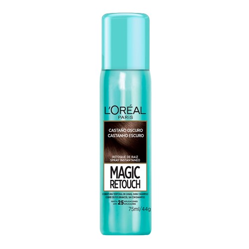 Magic Retouch L'oréal Castanho Escuro Spray Instantâneo para Retoque de Raiz 75ml