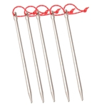 MagiDeal Titanium Alloy Tent Pegs Stakes Nail for Camping Straight Head 5Pcs