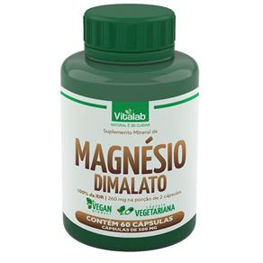 Magnésio Dimalato (500mg) 60 Cápsulas - Vitalab - SEM SABOR - 60 CÁPSULAS